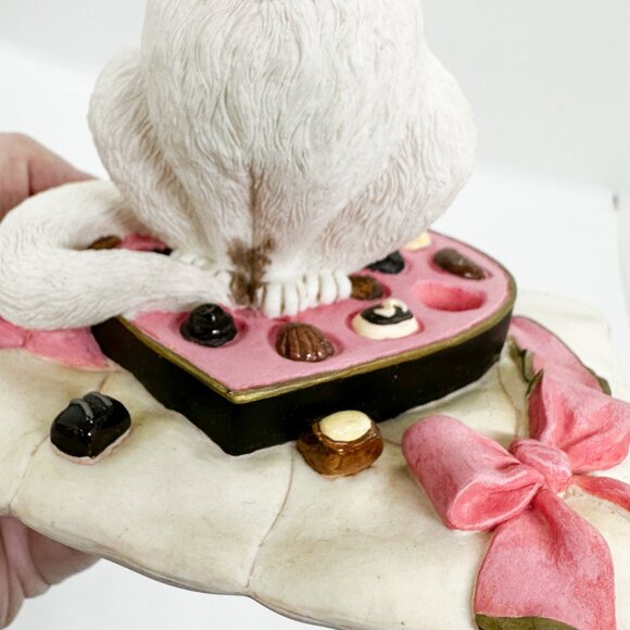 Vtg Comic Curious Cats Persian Cat Chocolate Candy Heart Anniversary Figurine - Picture 7 of 8